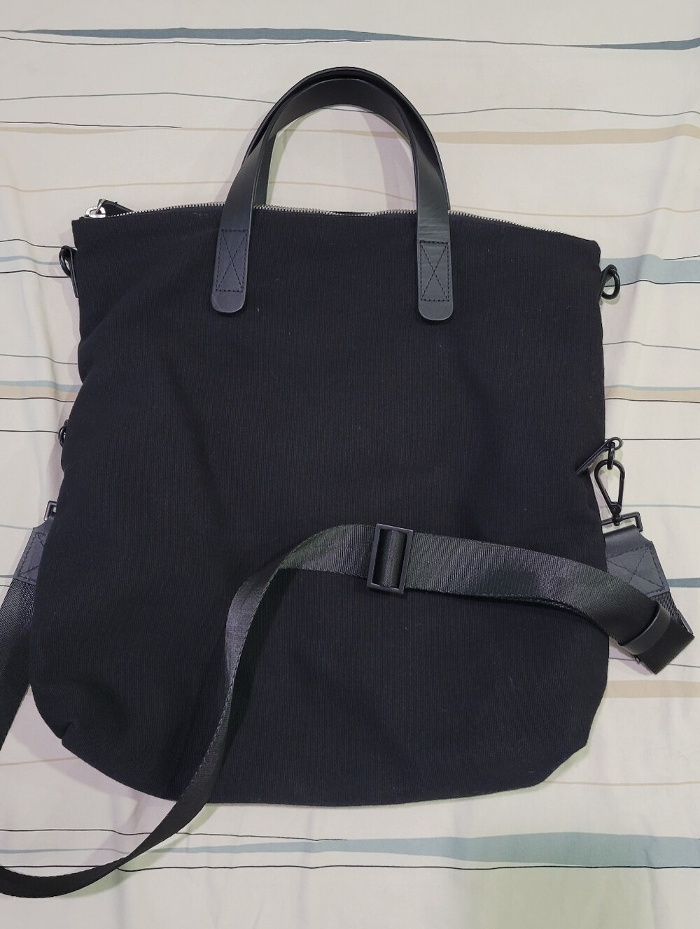 COS Canvas Water Repellent Breifcase Tote Black
